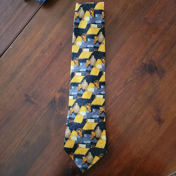 Ermenegildo Zegna Tie Silk Gold Black - Picture 3 of 7